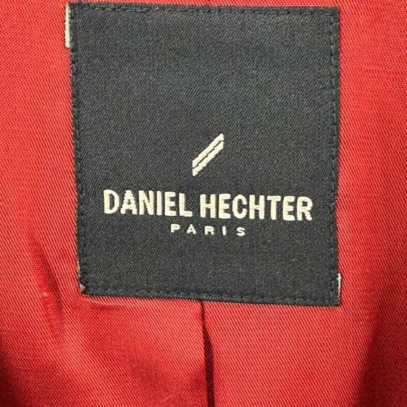 Daniel Hechter Paris 100% Wool Plaid Blazer Mens Size 44L Red Lining - Picture 8 of 9